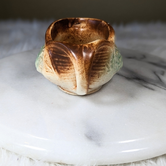 Vintage 1940s McCoy Daisy Pattern Green Sugar Bowl Pottery - Picture 4 of 10